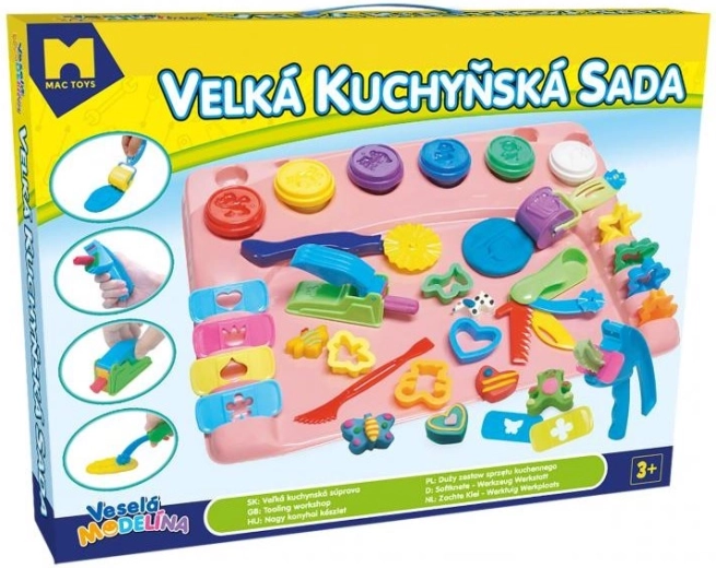 Mac Toys stort køkkensæt med underlag, pink