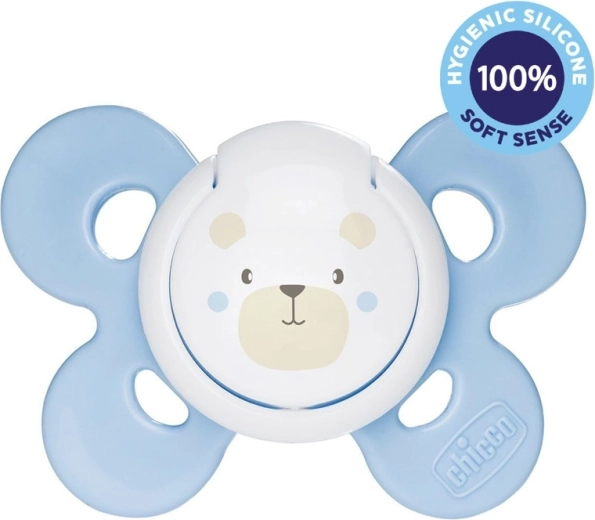 Chicco sut Physio Comfort silikone 2–6 måneder, til drenge – bamse