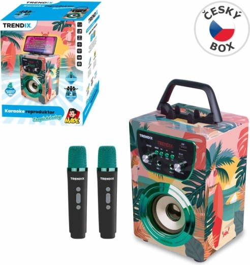 Tropical Vibes-karaokehøjttaler med 2 trådløse mikrofoner