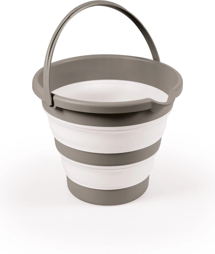 Sammenklappelig spand til babybad, grå, 31,5 × 31,5 × 25 cm
