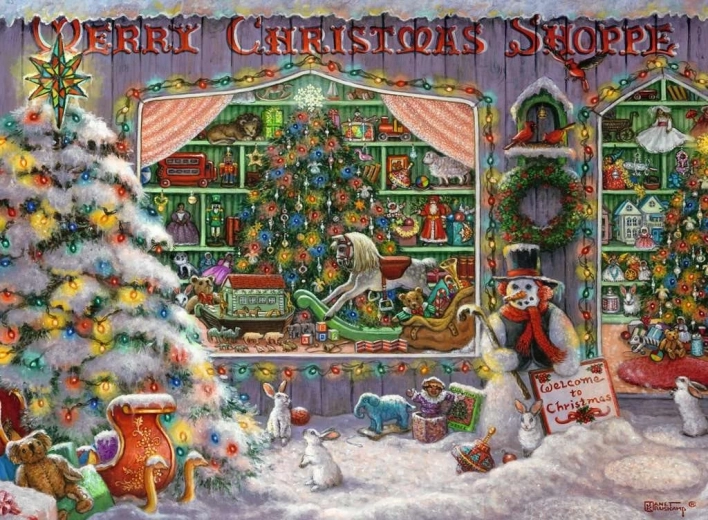 Ravensburger puslespil Julebutik 500 brikker
