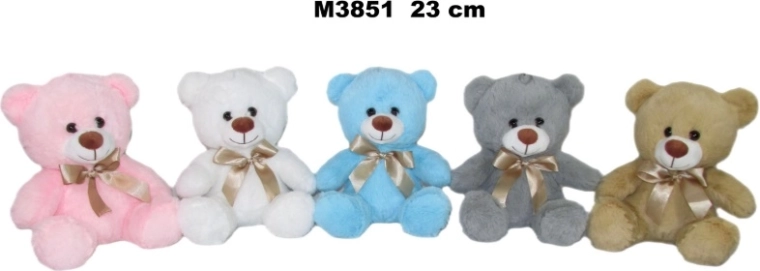 Plys-bamse 23 cm med sløjfe