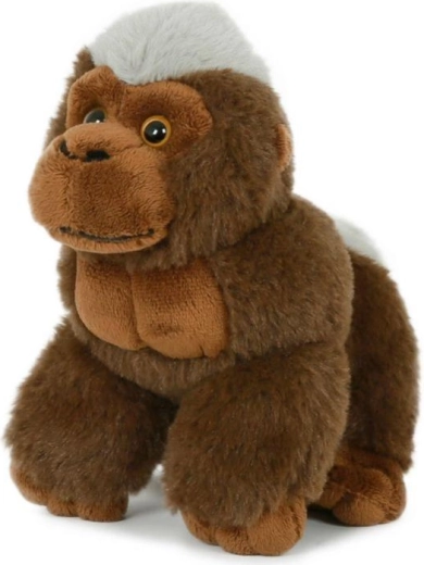 Plysset siddende gorilla brun 14 × 17 cm