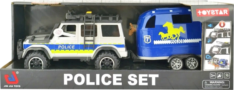 Børne-jeep med trailer med lys og lyde