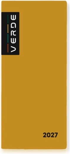 Månedskalender VERDE i PVC-omslag, sennepsgul 2027