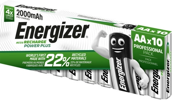 Genopladelige AA-batterier 2000 mAh Energizer Power Plus, 10 stk.