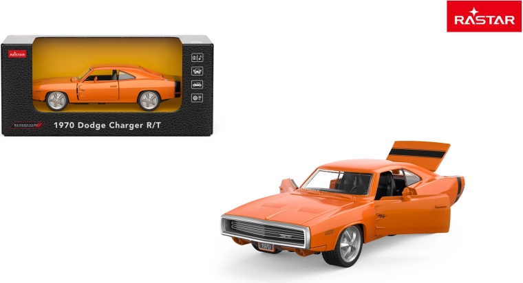 Metalbil Rastar 1970 Dodge Charger R/T 1:36 orange - 1 stk.