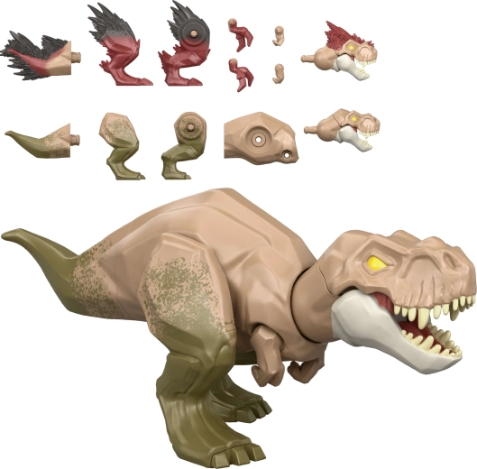Mattel Jurassic World Mayhem mix-ups 2-i-1 dinosaurfigur Tyrannosaurus rex
