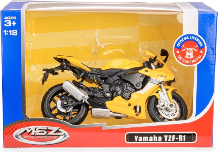 Metalmodel af motorcyklen Yamaha YZF‑R1 1:18