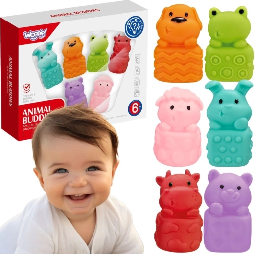 Woopie Baby bløde sensoriske badedyr - 6 stk.
