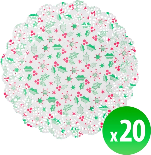 Julepapir-dækkeserviet under tallerken 16,5 cm, 20 stk.