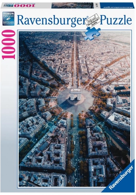 Ravensburger puslespil Paris fra fugleperspektiv 1000 brikker