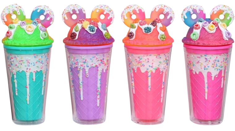 Kop med låg og sugerør Donuts 480 ml
