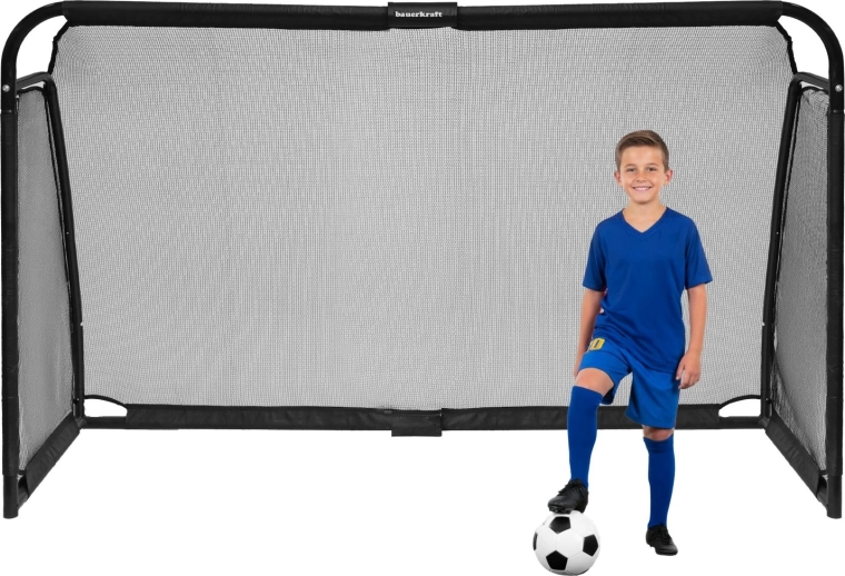 Fodboldmål Bauerkraft 300 × 200 × 90 cm, stål, sort