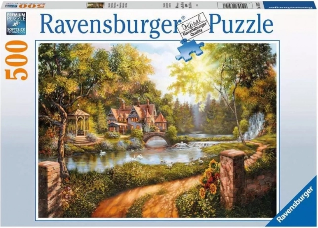 Ravensburger puslespil Hytte ved floden 500 brikker