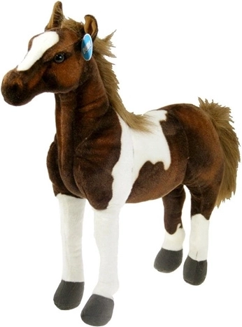Plettet plyshestest hest 55 cm