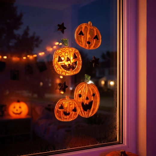 Halloween-gelvinduesklistermærker, 15 × 25 cm - 1 stk.