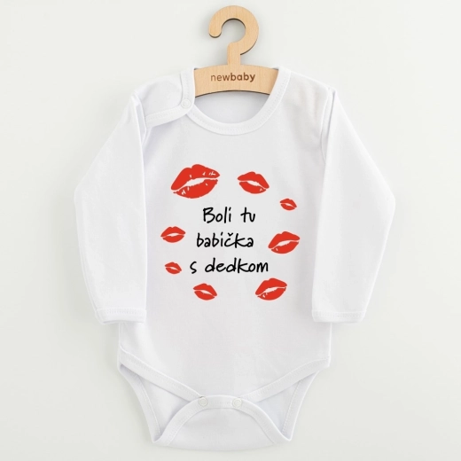 Babybody med tryk New Baby „Bedstemor og bedstefar var her“