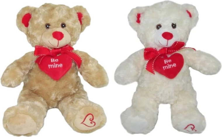 Plysset bamse med hjerte 20 cm