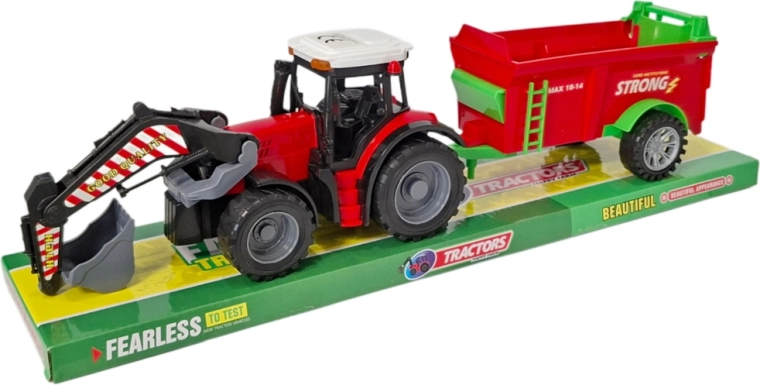 Traktor med trailer og frontlæsser – sæt til små landmænd