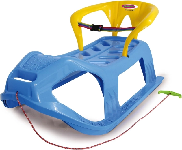 Snow Play børnebobslæde Snow-star 90 cm blå med ryglæn