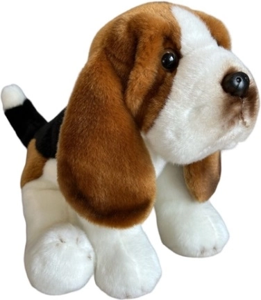 Plysset siddende basset 30 cm