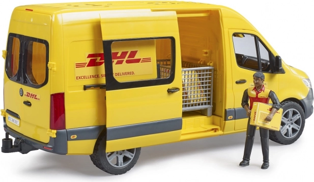 Bruder kassevogn Mercedes-Benz Sprinter DHL med chauffør og tilbehør