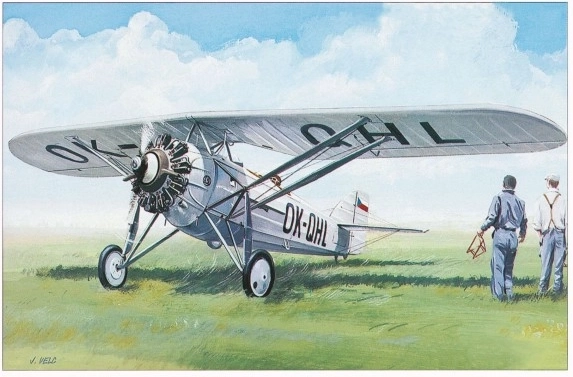 Model Morane Saulnier MS 230 9,4x14,6 cm i æske 25x14,5x4,5 cm