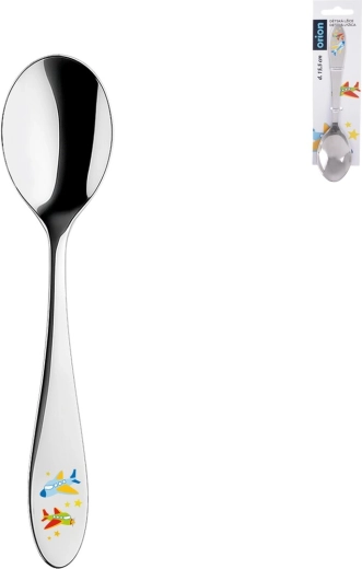 Børneske i rustfrit stål med flymotiv, 1 stk.