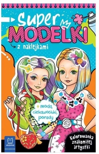 Malebog: Supermodeller med glitrende klistermærker
