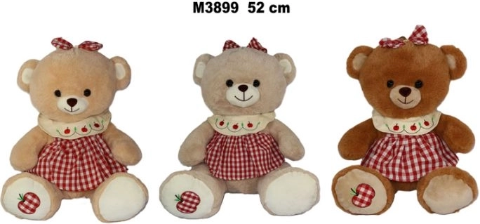 Plysset bamse i kjole 52 cm - 1 stk.