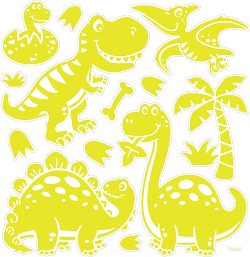 Selvlysende 3D vægklistermærker – dinosaurer