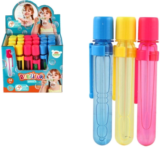 Mini gelé-bobleblæser 20 ml (12 cm, 3 farver) - 1 stk.