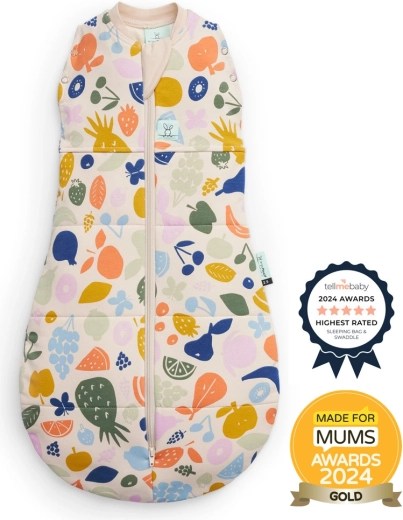 ErgoPouch svøb og sovepose 2-i-1 Cocoon fruit salad 2,5 tog (6–12 måneder)