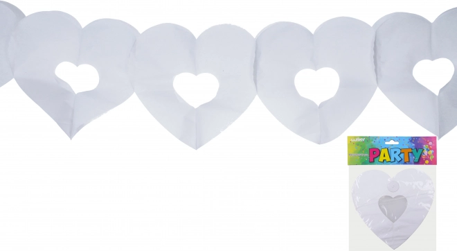 Guirlande hvid hjerter 3 m