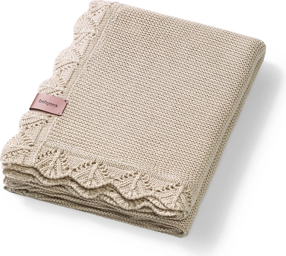 Babyono strikket bambustæppe Light Beige 75 × 100 cm
