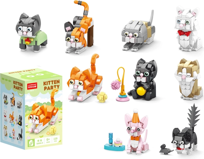 Kitty Matey mini byggesæt med glade katte - 1 stk.