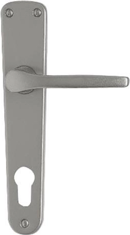 Dørhåndtag med skjold MONET til cylindrisk indsats 90 mm, aluminium, sølv