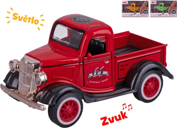 Metalmodel af bil Old Timer 11 cm med lys og lyd