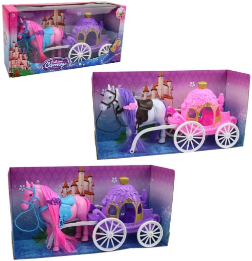 Prinsessekaret med hest 34 cm, 2 farvevarianter - 1 stk.