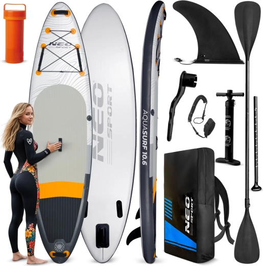 Neo-Sport Aquasurf 10’6 oppusteligt paddleboard (SUP) 320 × 84 × 15 cm – sæt med tilbehør