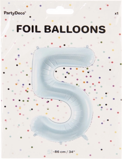 Folieballon tal 5 blå 86 cm