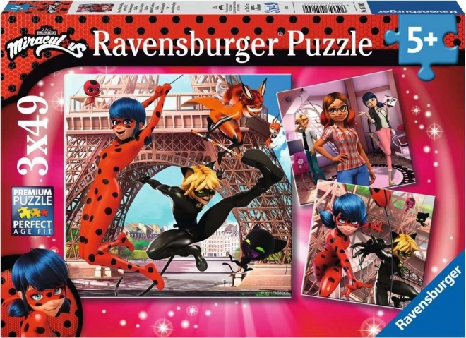 Børnepuslespil RAVENSBURGER MIRACULOUS 3×49 brikker