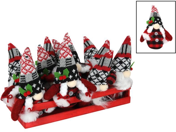 Plysj julefigur 15 cm – mix af typer, rød