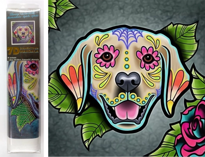 Diamantmaleri 7D labrador 30 × 30 cm