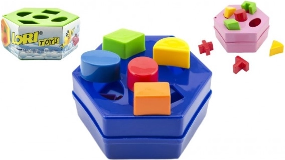 Indsætningslegetøj sekskant plast 16x6 cm 12 m+