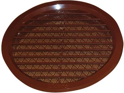 Ventilationsrist med net, diameter 125 mm, brun