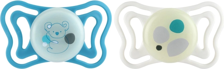 Chicco sutter PhysioForma Light silikone ortodontiske, neutral 16–36 mdr., 2 stk.