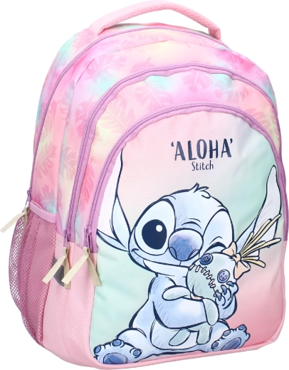 Skoletaske Disney Stitch Wild Energy Aloha rosa-blå 35 l