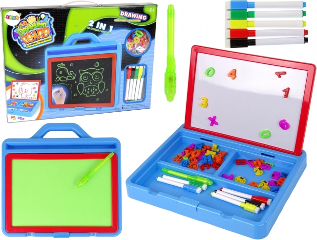 Lysende magnetisk tegnetavle 2-i-1 til børn